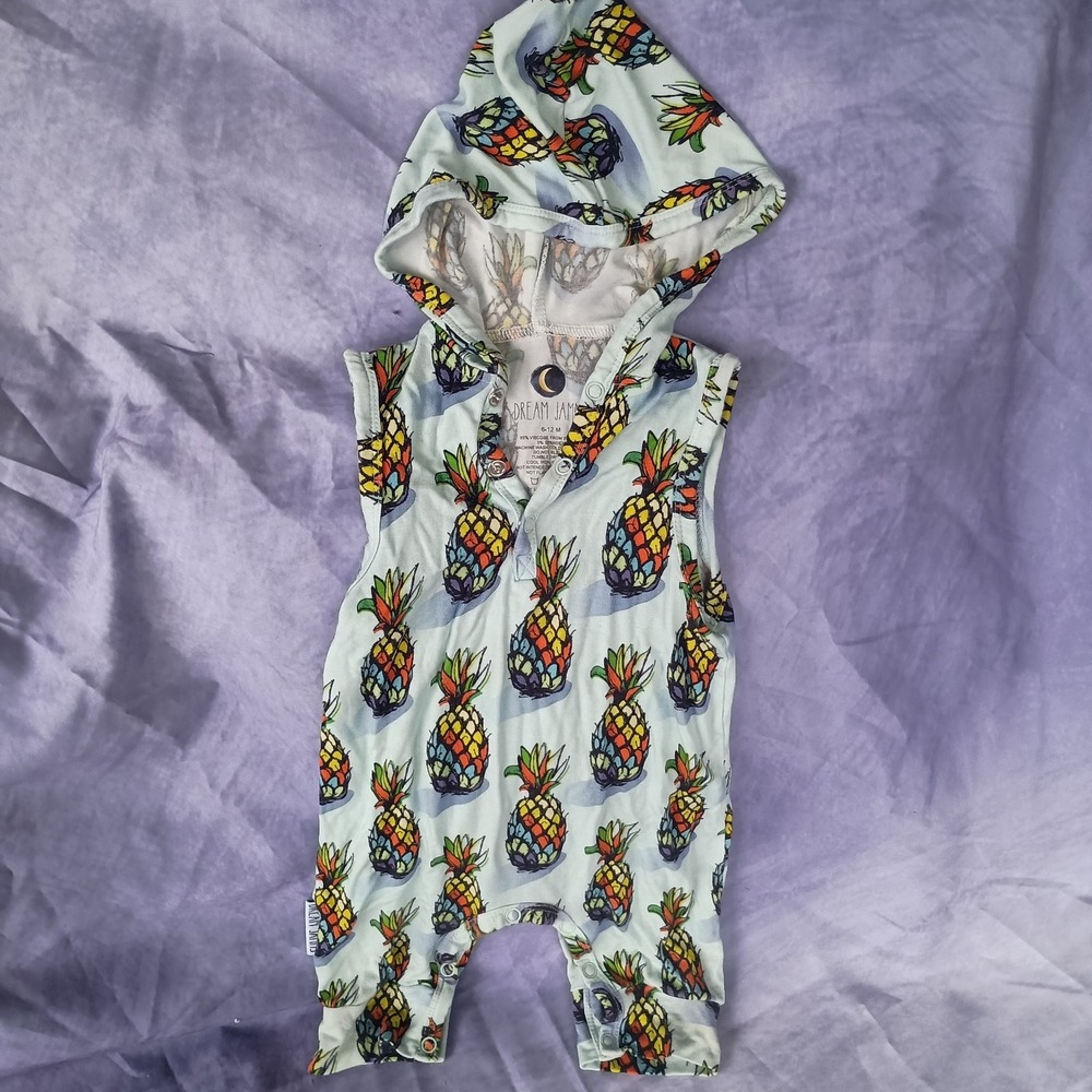 Dream Jamms Pineapple Bamboo Hooded Romper